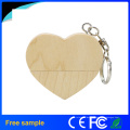 Cadeau promotionnel 2016 Coeur en bois personnalisé Forme USB2.0 Pendrive